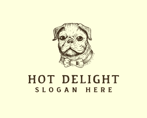 Pug Dog Necktie logo design