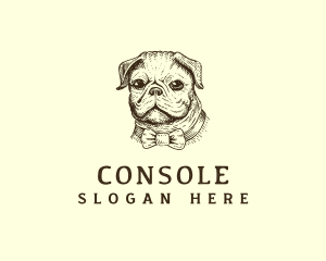 Grooming - Pug Dog Necktie logo design