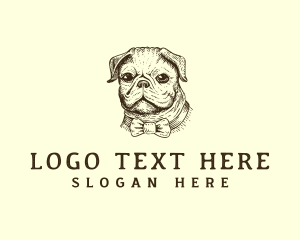 Pet - Pug Dog Necktie logo design