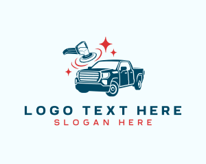 Pick Up Truck - Car Polisher Detailing logo design