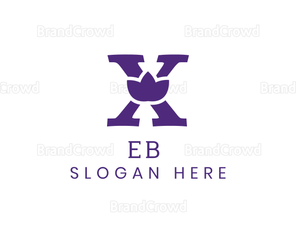 Violet Flower X Logo