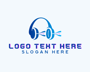Disc Jockey - Audio Music Headset logo design