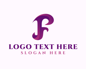 Letter F - Gradient Fashion Tailoring logo design