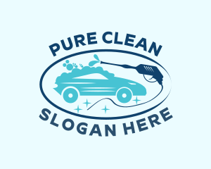 Pressure Washing Car logo design