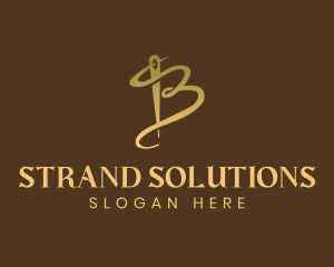 Strand - Needle Thread Letter B logo design