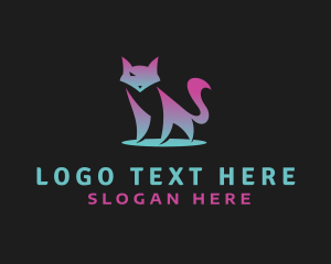 Digital Marketing - Gradient Abstract Fox logo design