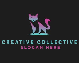 Gradient Abstract Fox logo design