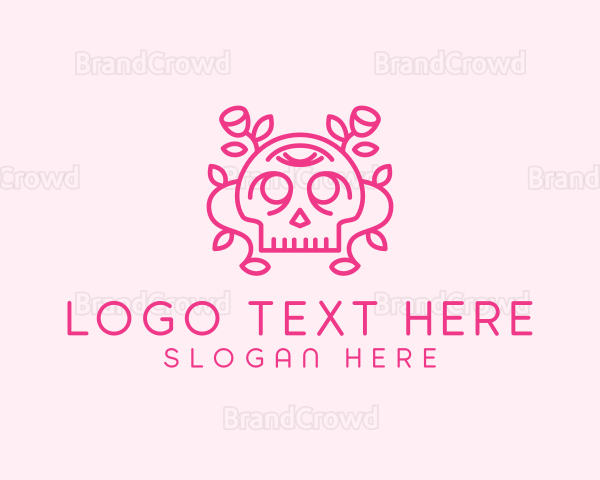 Flower Festive Skull Logo