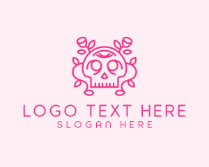 Mexican - Flower Festive Skull logo design