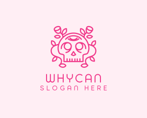 Flower Festive Skull  Logo