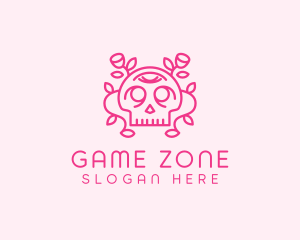 Flower Festive Skull  logo design