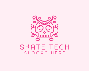 Flower Festive Skull  logo design