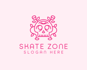 Flower Festive Skull  logo design