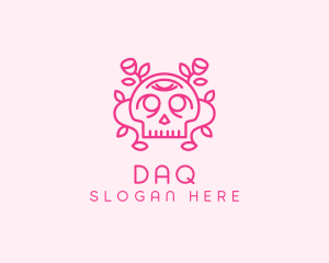 Skate Shop - Flower Festive Skull logo design
