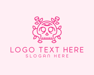 Dia De Los Muertos - Flower Festive Skull logo design