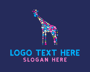 Madagascar - Colorful Art Giraffe logo design