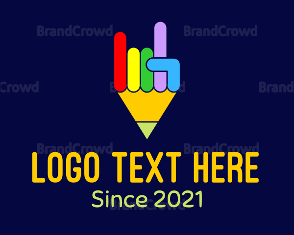 Colorful Pencil Hand Logo