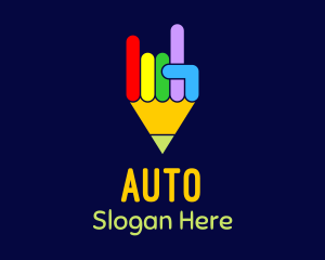 Colorful Pencil Hand Logo