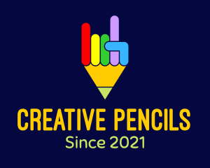 Colorful Pencil Hand logo design