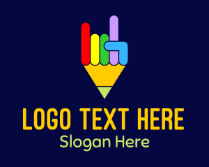 Colorful Pencil Hand Logo