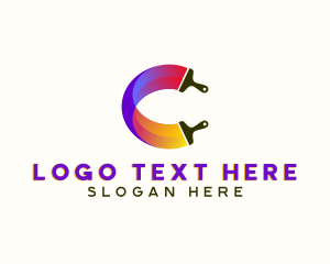 Lettermark - Paintbrush Painter Letter C logo design