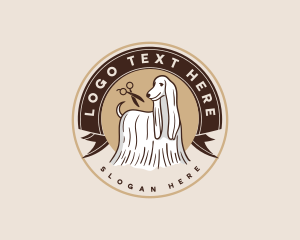 Emblem - Dog Hound Grooming logo design