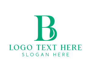 Massage - Green B Leaf logo design