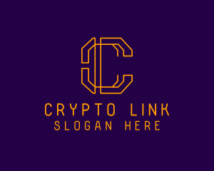 Crypto Digital Bitcoin logo design