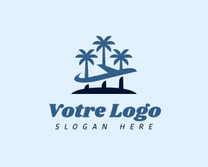 Tropical Airplane Travel Vacation Logo
