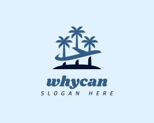 Tropical Airplane Travel Vacation Logo