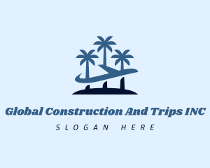 Tropical Airplane Travel Vacation logo design