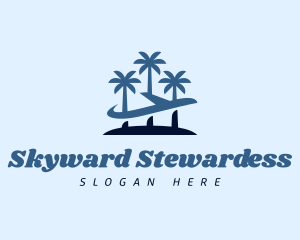 Stewardess - Tropical Airplane Travel Vacation logo design