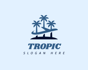 Tropical Airplane Travel Vacation logo design