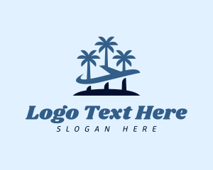 Tropical Airplane Travel Vacation Logo