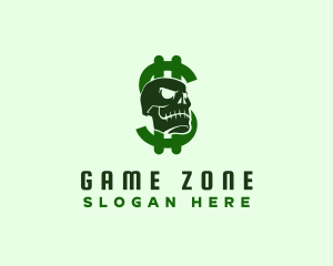 Dollar Green Skull logo design