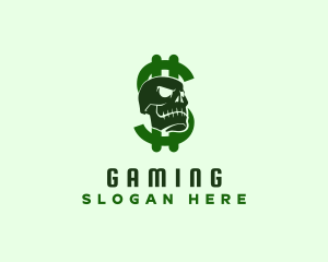 Dollar Green Skull logo design