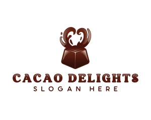 Cacao - Chocolate Heart Dessert logo design