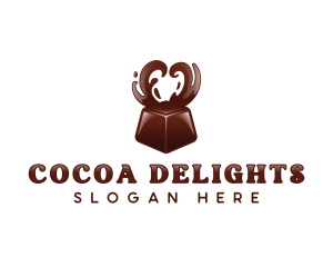 Chocolate Heart Dessert logo design