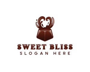 Chocolatier - Chocolate Heart Dessert logo design