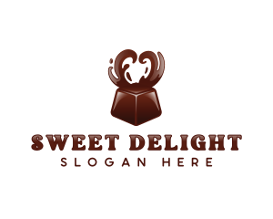 Chocolate Heart Dessert logo design