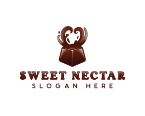 Chocolate Heart Dessert logo design