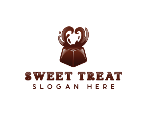 Chocolate Heart Dessert logo design