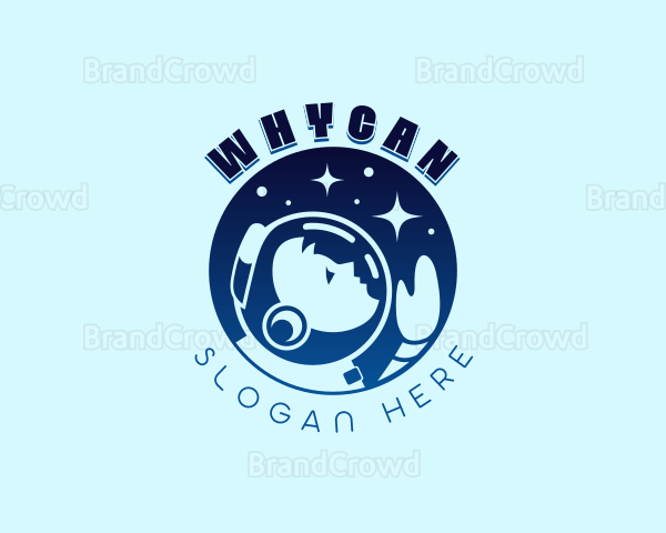 Moon Planet Astronaut Logo