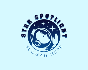 Moon Planet Astronaut logo design