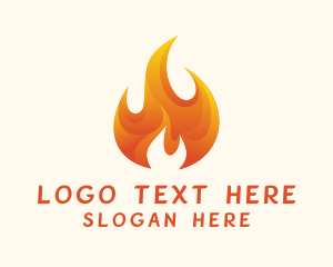 Wood Fire - Energy Flame Fuel logo design