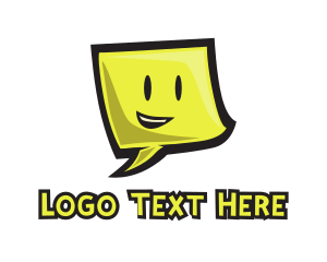 Note - Yellow Note Smile logo design