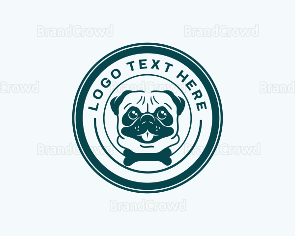 Dog Pug Veterinary Logo
