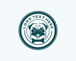 Groomer - Dog Pug Veterinary logo design