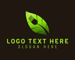 Veggie - Nature Dining Fork logo design