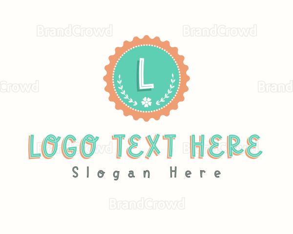 Cute Floral Bottle Cap Logo